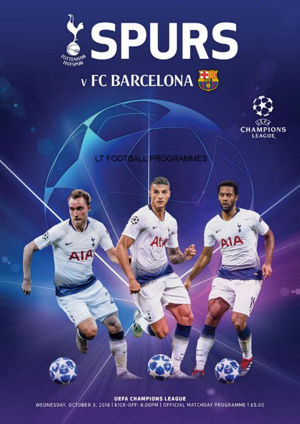 2018/19 CHAMPIONS LEAGUE - TOTTENHAM HOTSPUR v BARCELONA